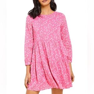 Vineyard Vines Oleander Floral Tiered Dress in Knockout Pink Size Medium